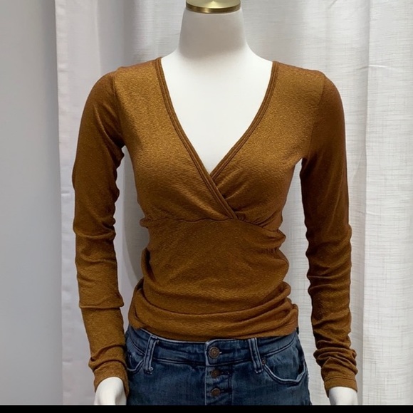 OVEL Marigold Plunging V Long Sleeve - Picture 2 of 10